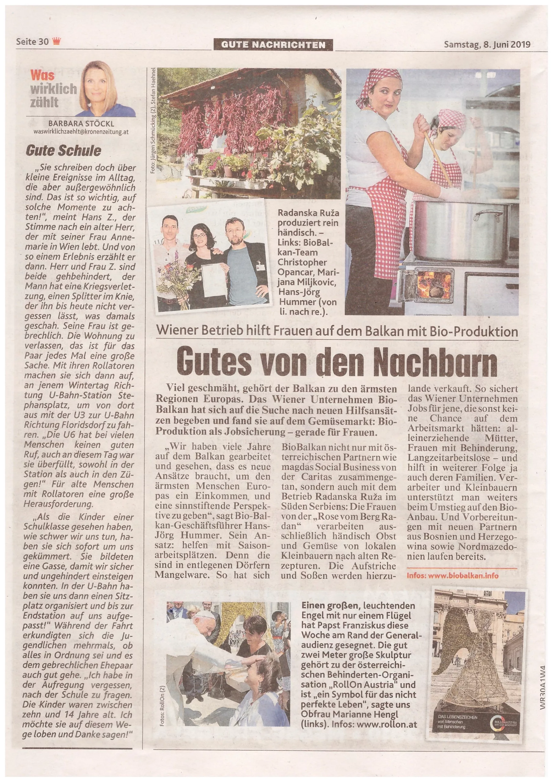Die Kronenzeitung über BioBalkan