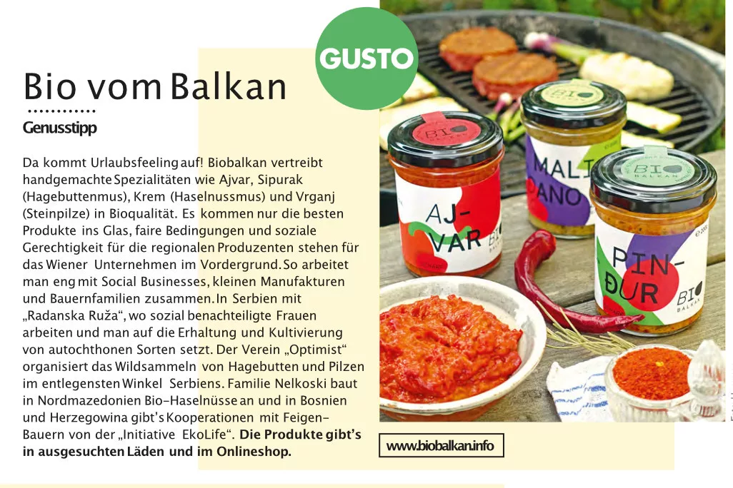 BioBalkan im Gusto Magazin Ostern 2022